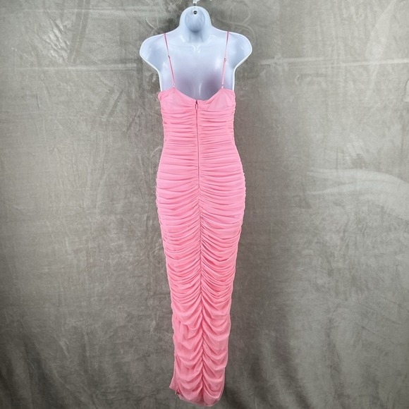 House Of CB Fornarina Barbie Pink Organza Mesh Maxi Dress Women's Medium - Picture 3 of 7